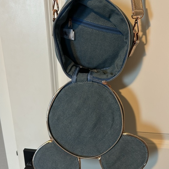 Disney Mickey Mouse denim pin trading crossbody bag - Picture 5 of 6